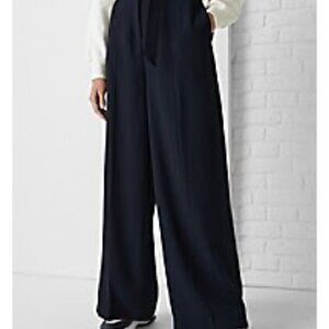TH Tommy Hilfger Monogram Belted Wide-Leg Pant Navy